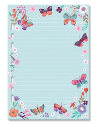 Refil Decorado Borboletas no Jardim Pautado 30 fls. 90 g/m² 4735 - Fina Ideia
