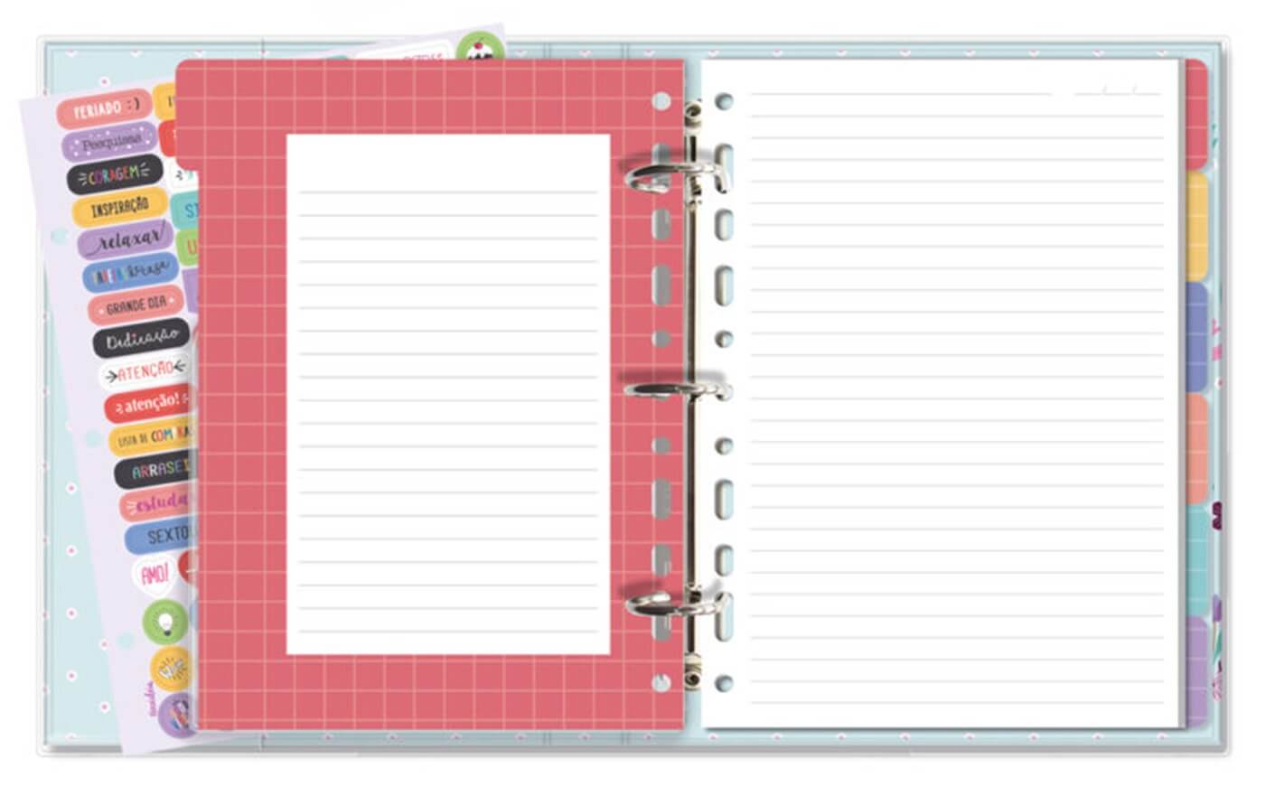 Caderno Argolado Borboletas no Jardim 80Fls 90g/m² 12 Divisórias 4792 - Fina Ideia