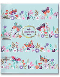 Caderno Argolado Borboletas no Jardim 80Fls 90g/m² 12 Divisórias 4792 - Fina Ideia
