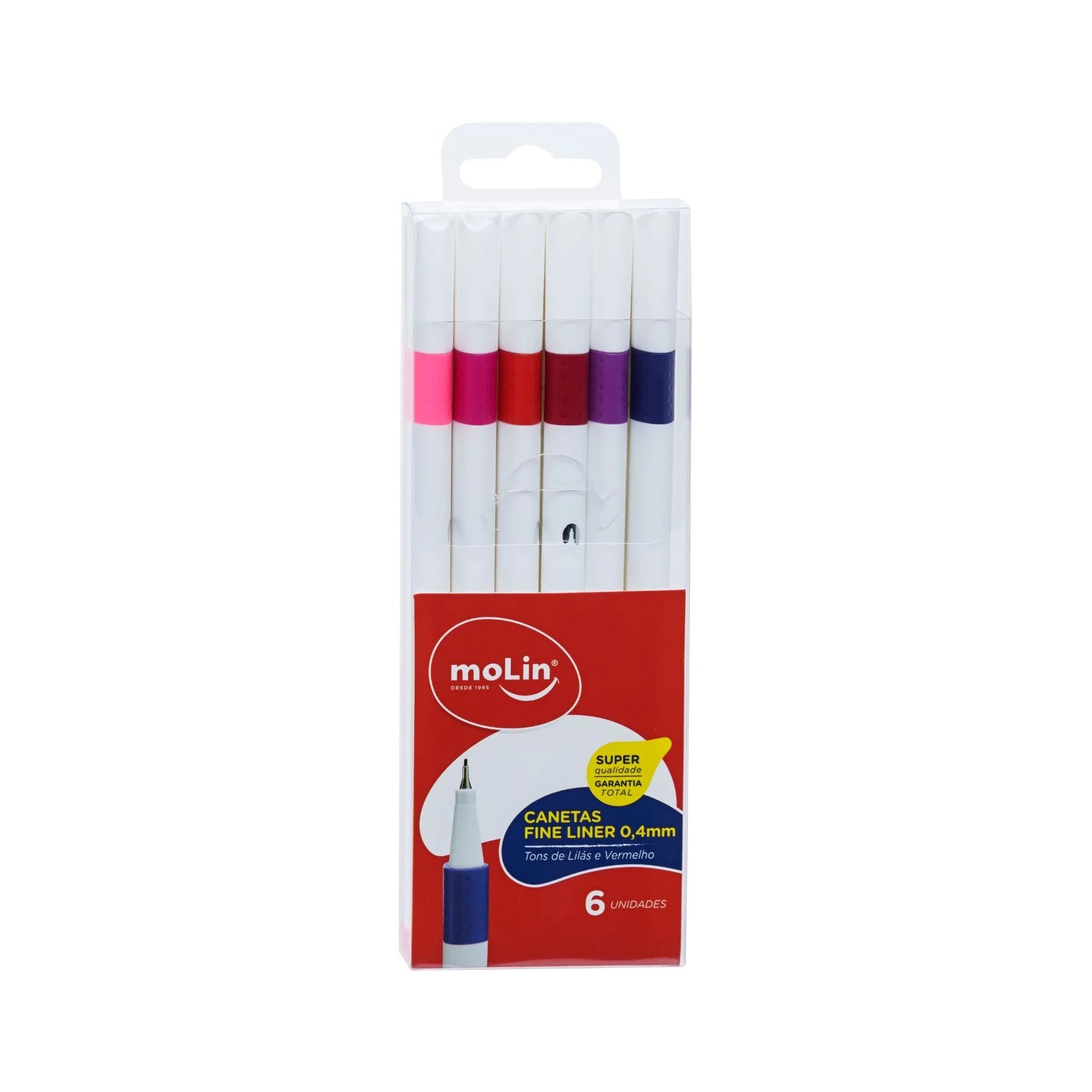 Canetas Fine Liner Tons de Lilás e Vermelho 0.4mm 5151 Molin