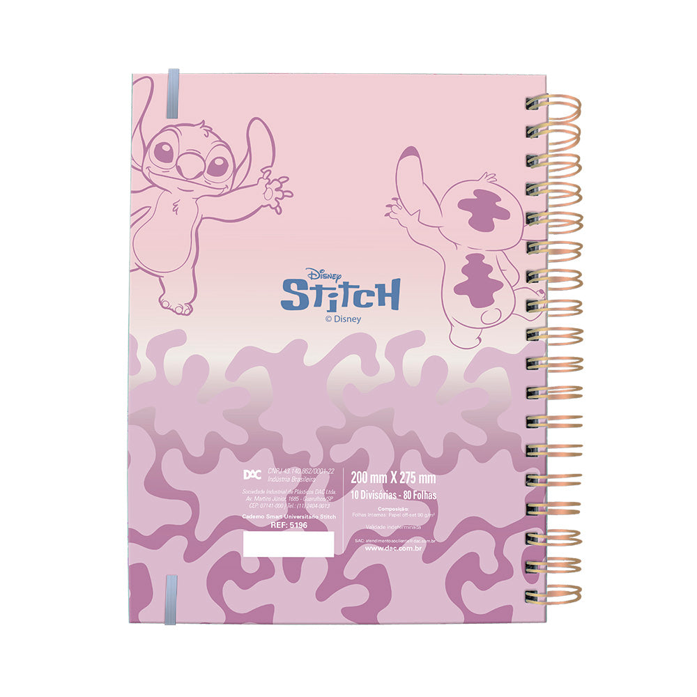 Caderno Universitário Smart 80 Fls. 90g/m² Stitch 5196 - DAC