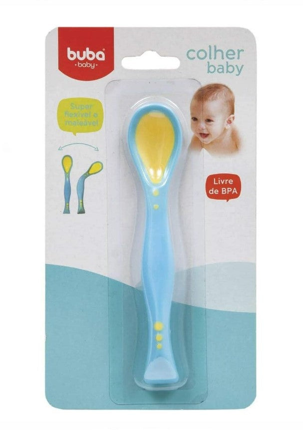 Colher Para O Bebê Flexível Azul 5248 Buba