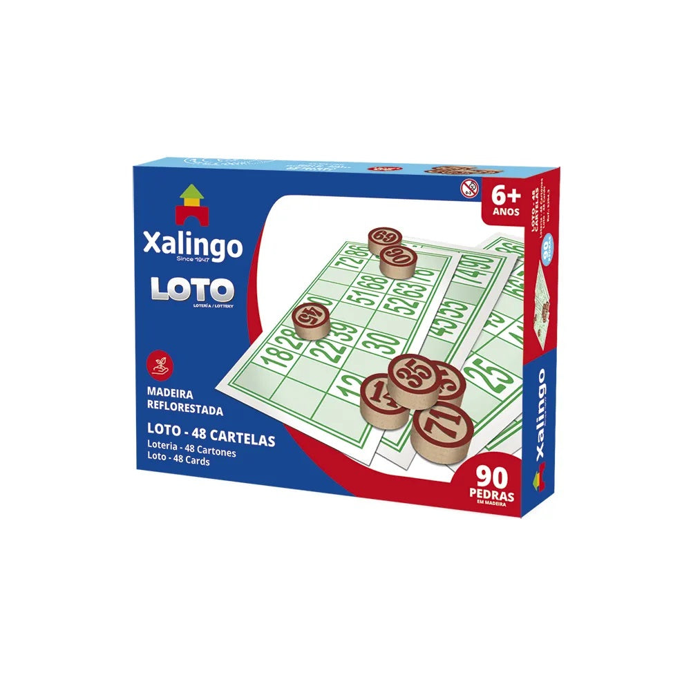 Jogo Loto com 48 Cartelas e Pedras em Madeira 5294.3 - Xalingo