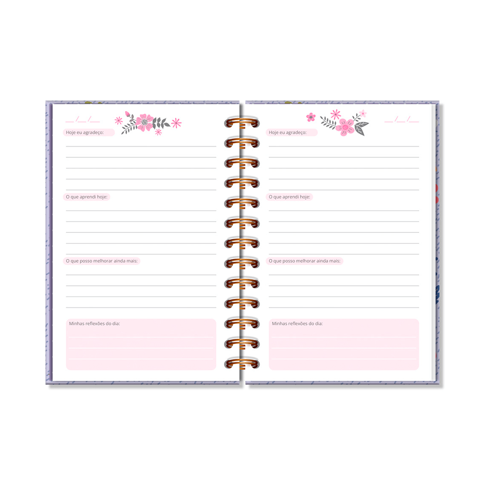 Caderno Diário de Gratidão Borboletas no Jardim 5362 - Fina Ideia