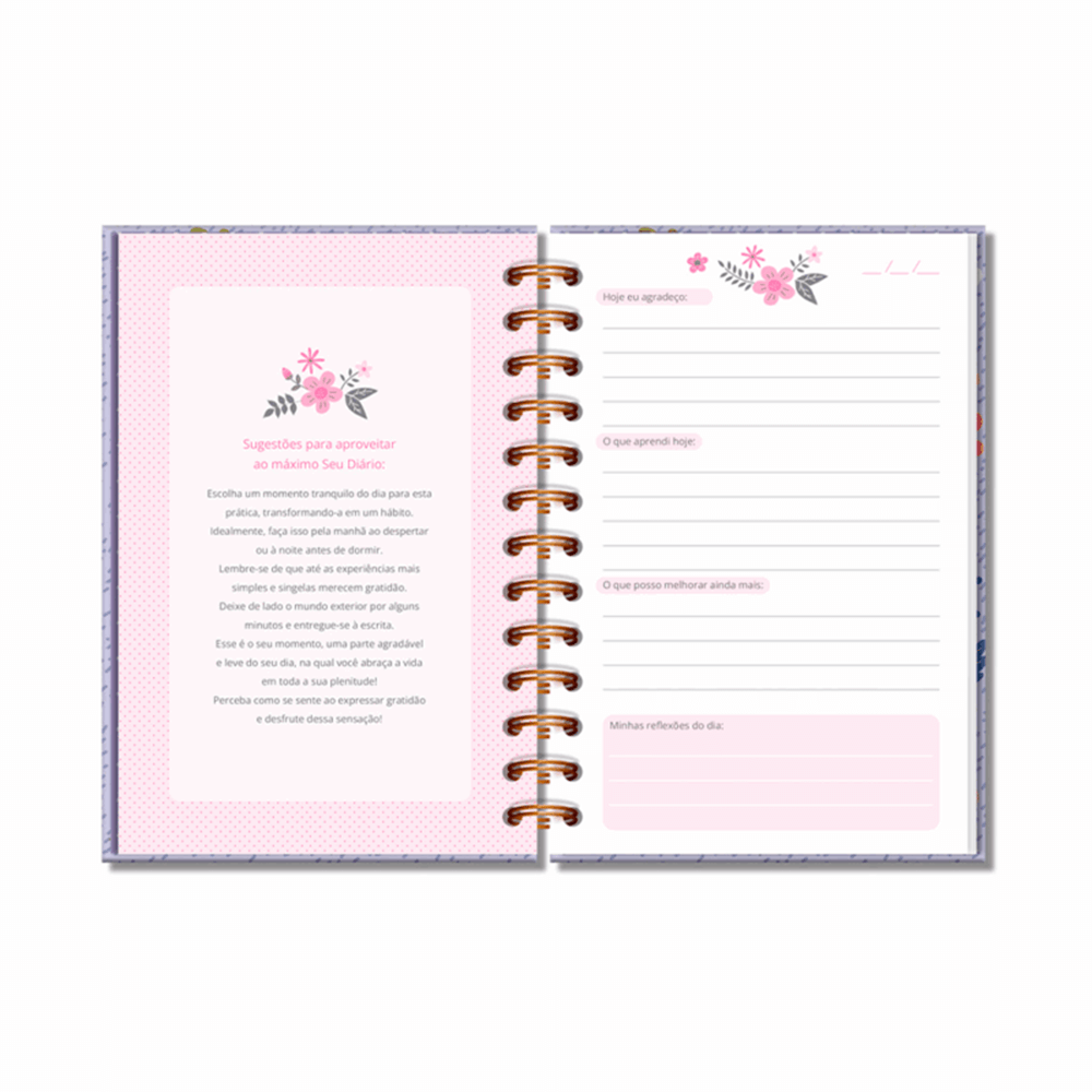 Caderno Diário de Gratidão Borboletas no Jardim 5362 - Fina Ideia