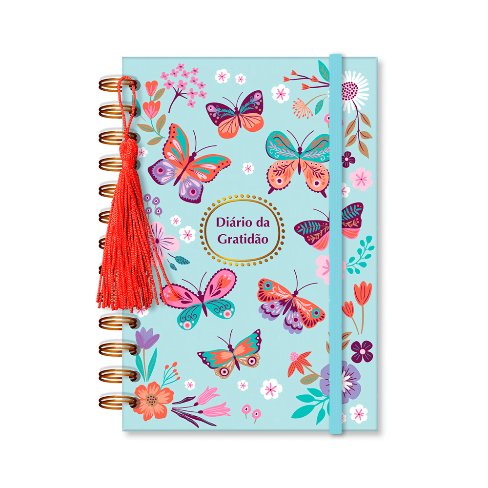 Caderno Diário de Gratidão Borboletas no Jardim 5362 - Fina Ideia