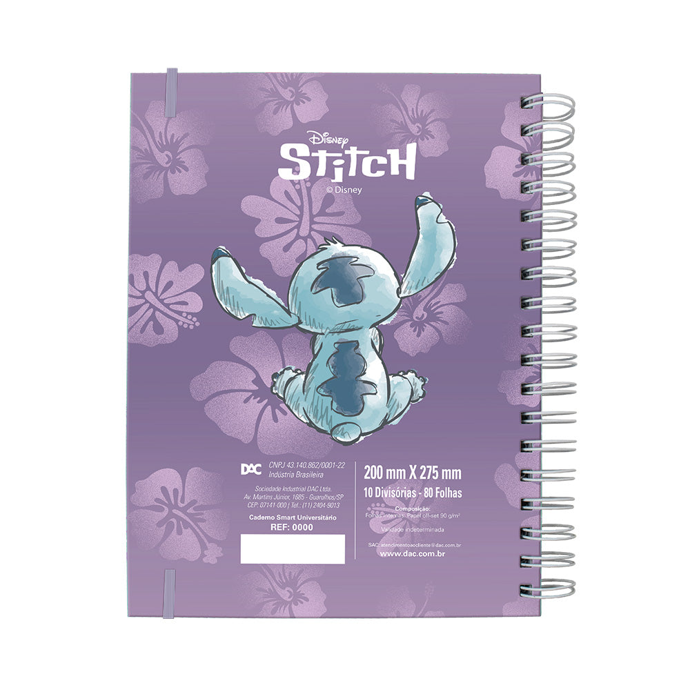 Caderno Smart Universitário 80 Fls 90 g/m² Stitch 5378 - Dac