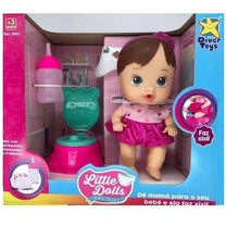 Boneca Little Dolls Faz Xixi Morena 8002 - Diver Toys
