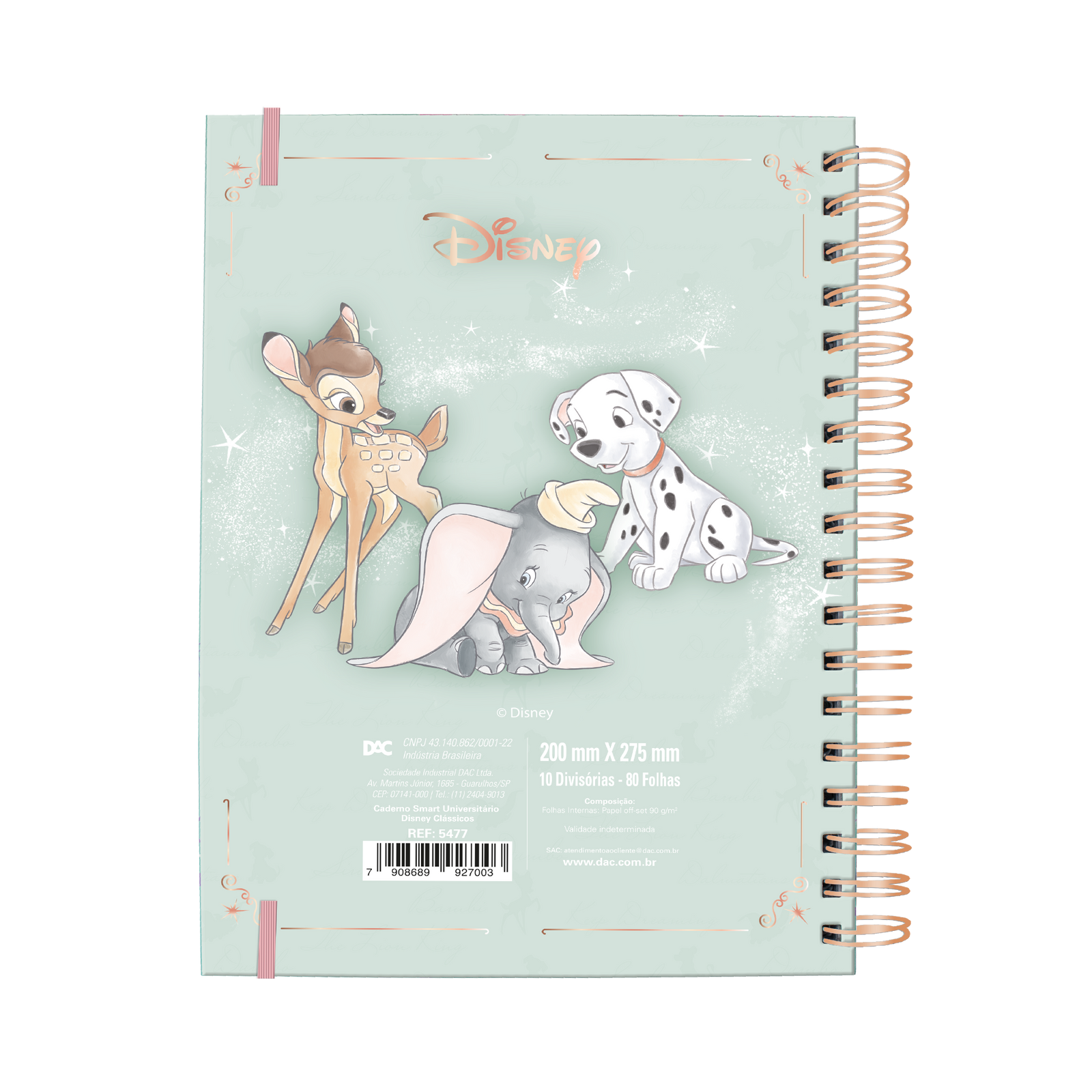 Caderno Smart Universitário 80 Fls 90 g/m² Disney Clássicos 5477 - Dac