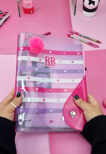 Caderno Argolado Colegial PVC Cristal 192Fls Rebecca Bonbon 5546 - DAC