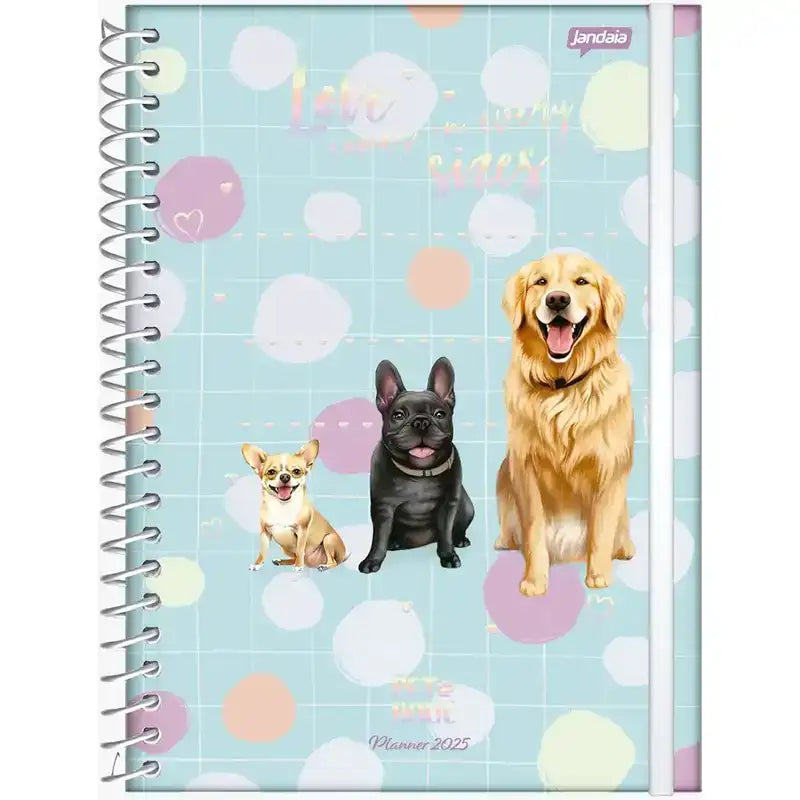Agenda Planner 2025 Espiral 175x242 160 Pág. Pet Holic 74726 - Jandaia