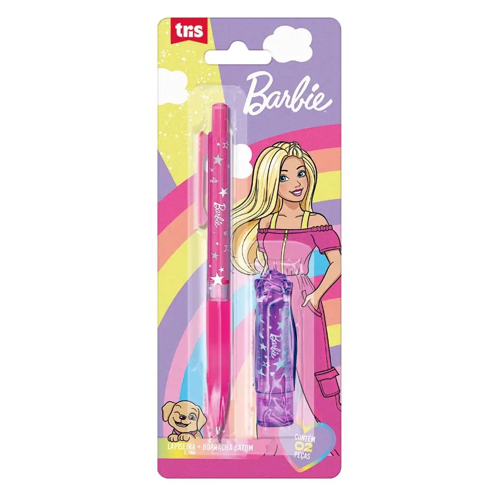 Lapiseira 0.7 mm e Borracha Formato Batom Barbie Rosa 609751 - Tris