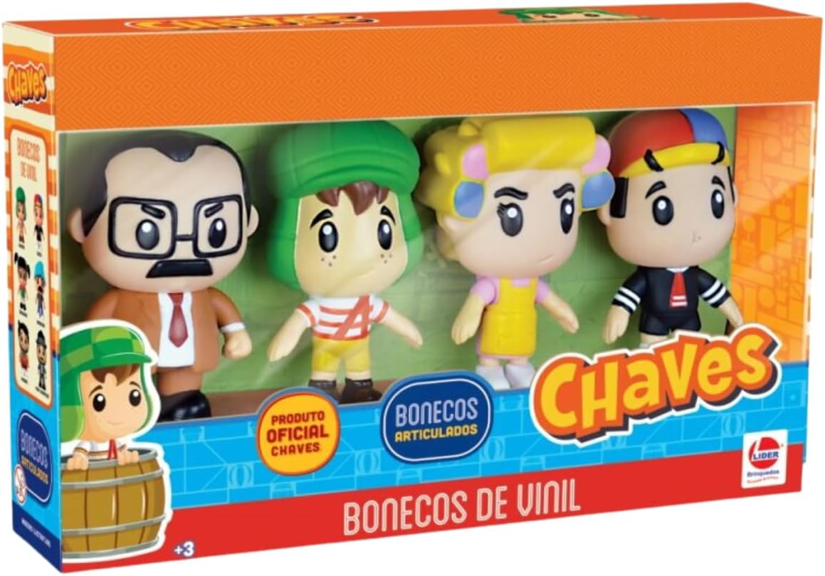 Kit Bonecos Vinil Chaves Quico Florinha Barriga 3578 - Líder