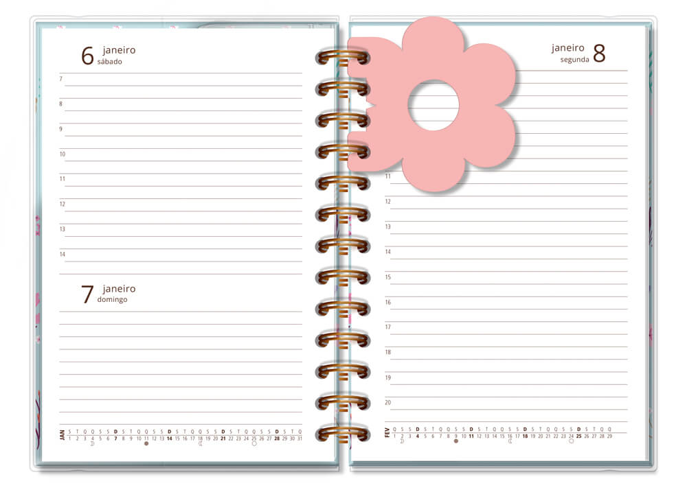 Agenda Diária M 2026 Borboletas no Jardim 11,8x16,8cm 6209 - Fina Ideia