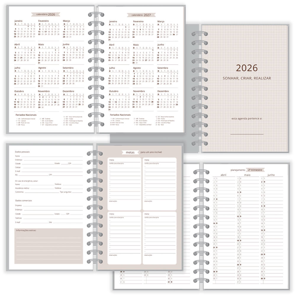 Agenda Diária M 2026 Borboletas no Jardim 11,8x16,8cm 6209 - Fina Ideia