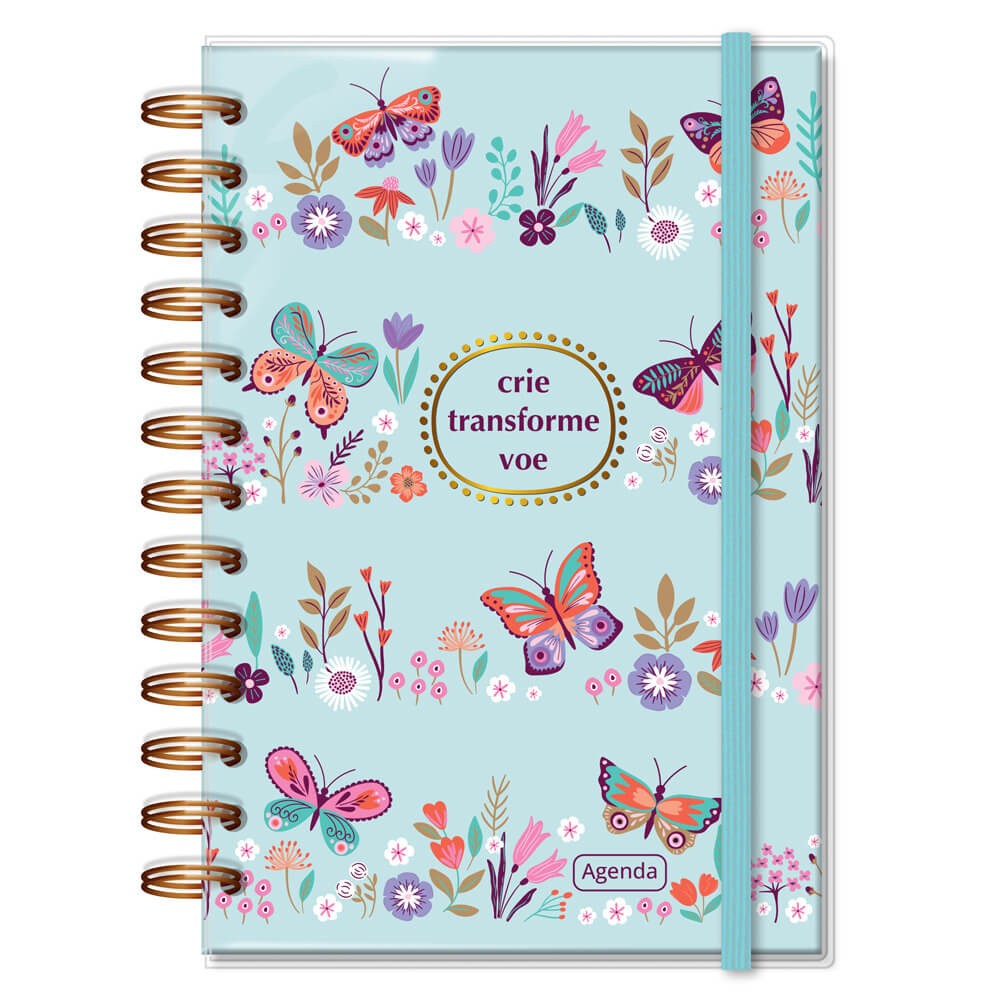 Agenda Diária M 2026 Borboletas no Jardim 11,8x16,8cm 6209 - Fina Ideia