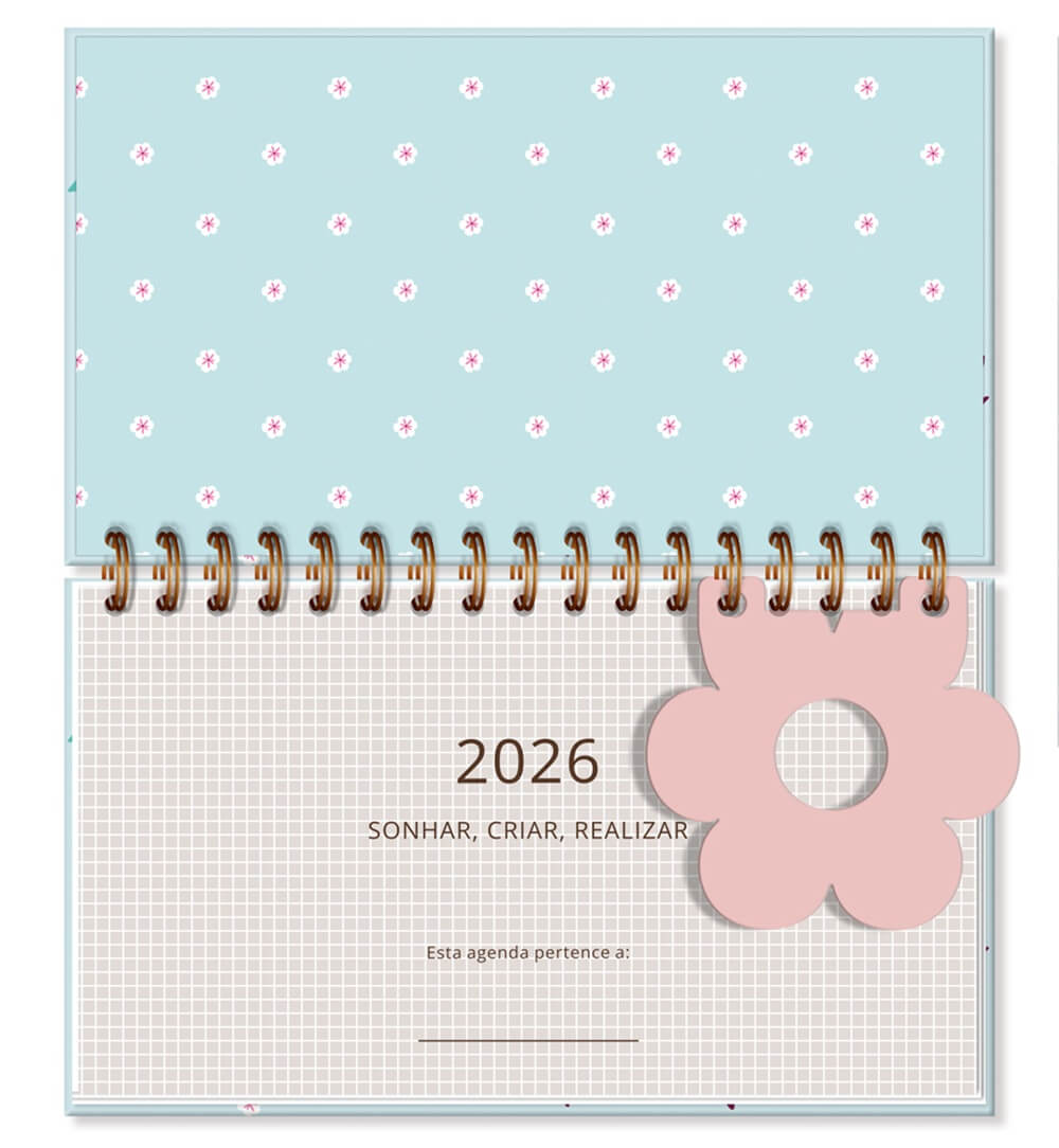 Agenda Mini Borboletas no Jardim 2026 64 Fls. 85X150mm 6471 - Fina Ideia