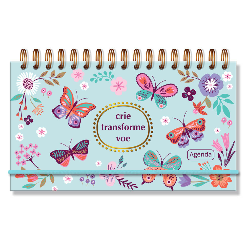 Agenda Mini Borboletas no Jardim 2026 64 Fls. 85X150mm 6471 - Fina Ideia
