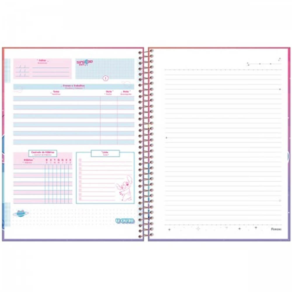 Caderno Univ. 10 Matérias 160 Folhas Stitch 6524 - Foroni