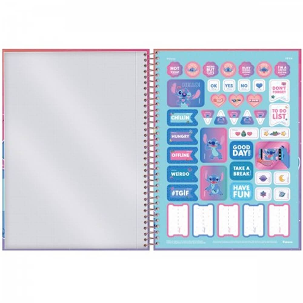 Caderno Univ. 10 Matérias 160 Folhas Stitch 6524 - Foroni