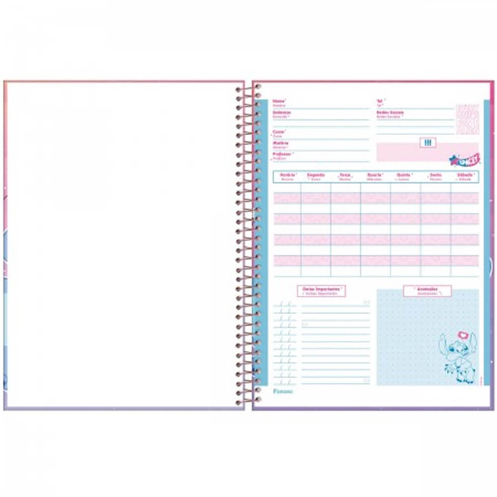 Caderno Univ. 10 Matérias 160 Folhas Stitch 6524 - Foroni