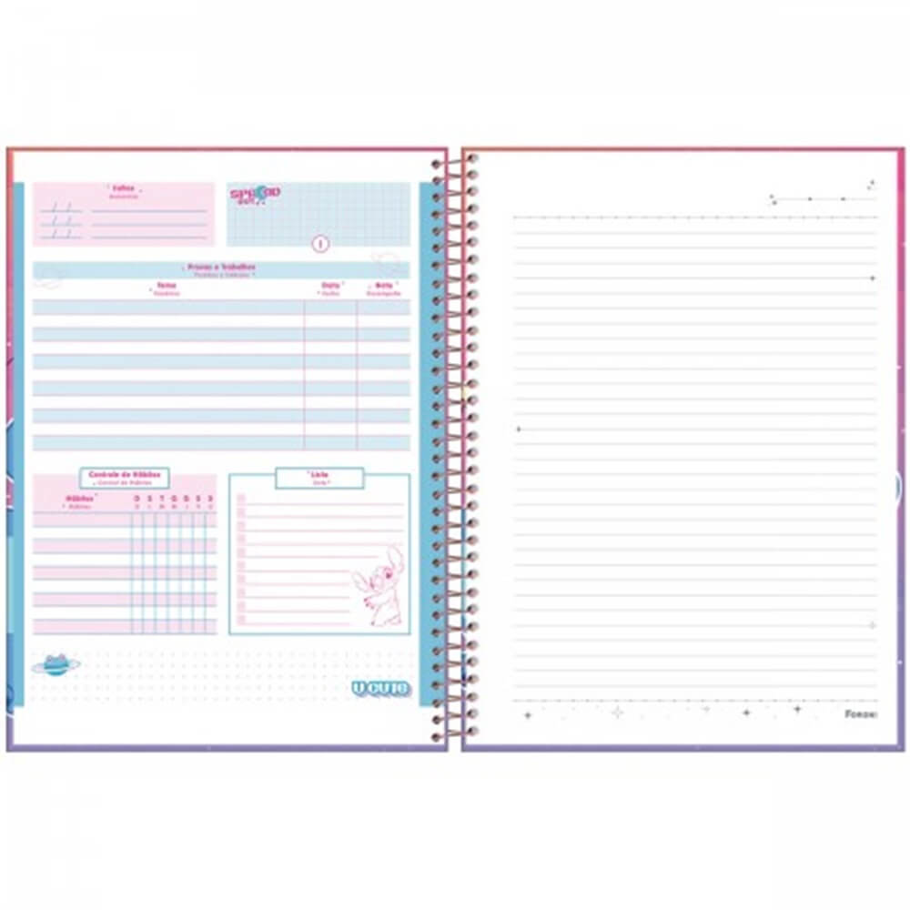 Caderno Univ. 10 Matérias 160 Folhas Stitch 6524 - Foroni