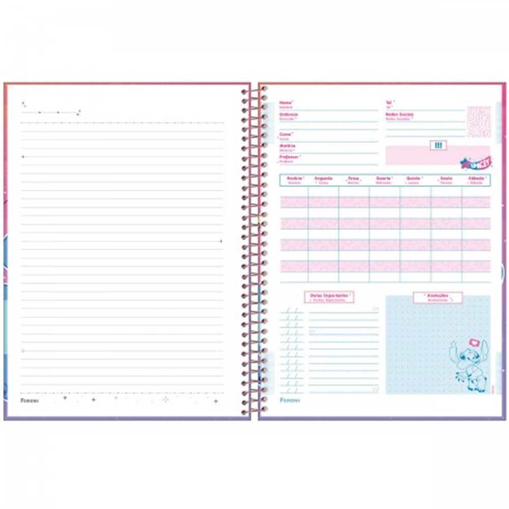 Caderno Univ. 10 Matérias 160 Folhas Stitch 6524 - Foroni