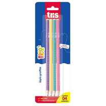 Lápis Preto Trio Triangular HB Cartela C/4 un 687636 - Tris