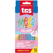 Lápis de Cor Tons Pastel Mega Soft Color 12 Cores 687841 - Tris
