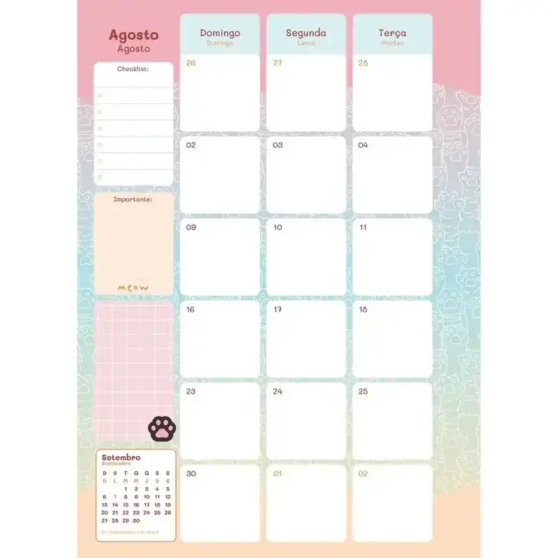 Agenda Planner Funny Cat 2026 160 Pág. 75g/m² 78205 - Jandaia