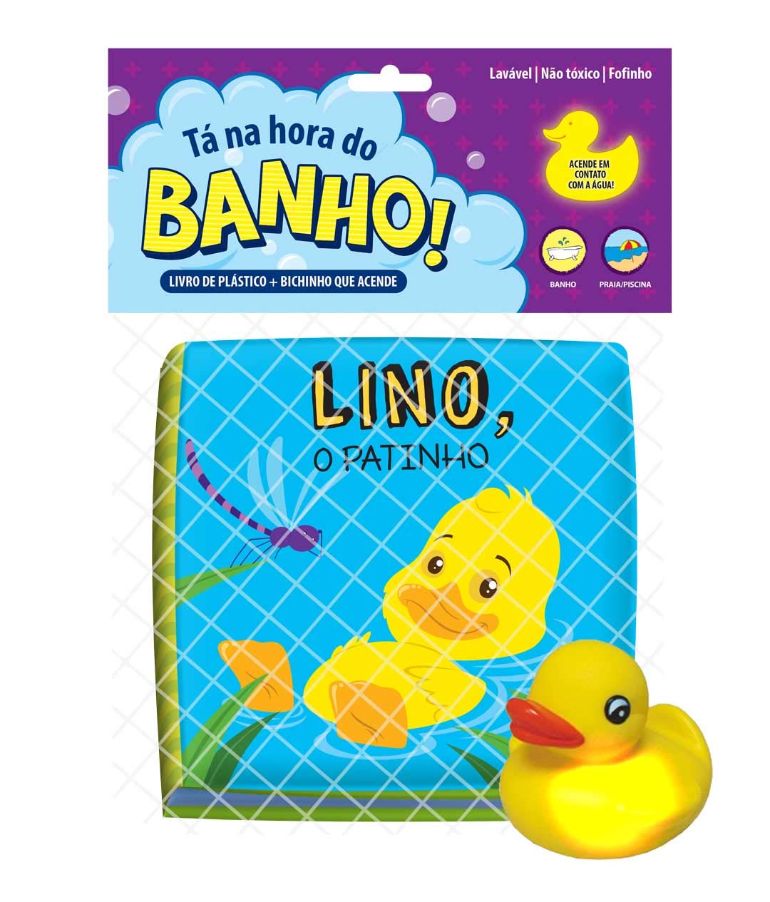 Livrinho p/ Banho Ta Na Hora Do Banho Lino O Patinho 8645 - Vale Das letras