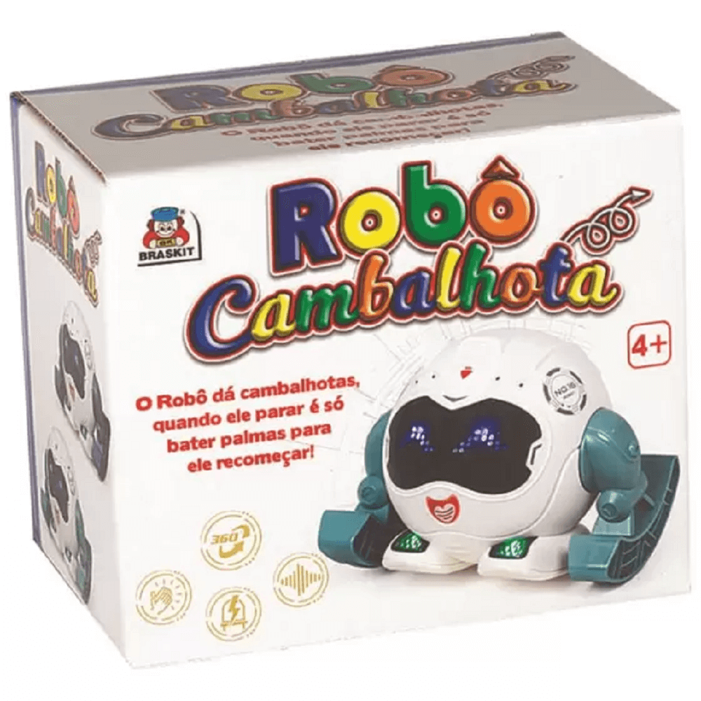 Robô Cambalhota c/ Som e Luzes ao Sensor de Palmas 720-3 - Braskit