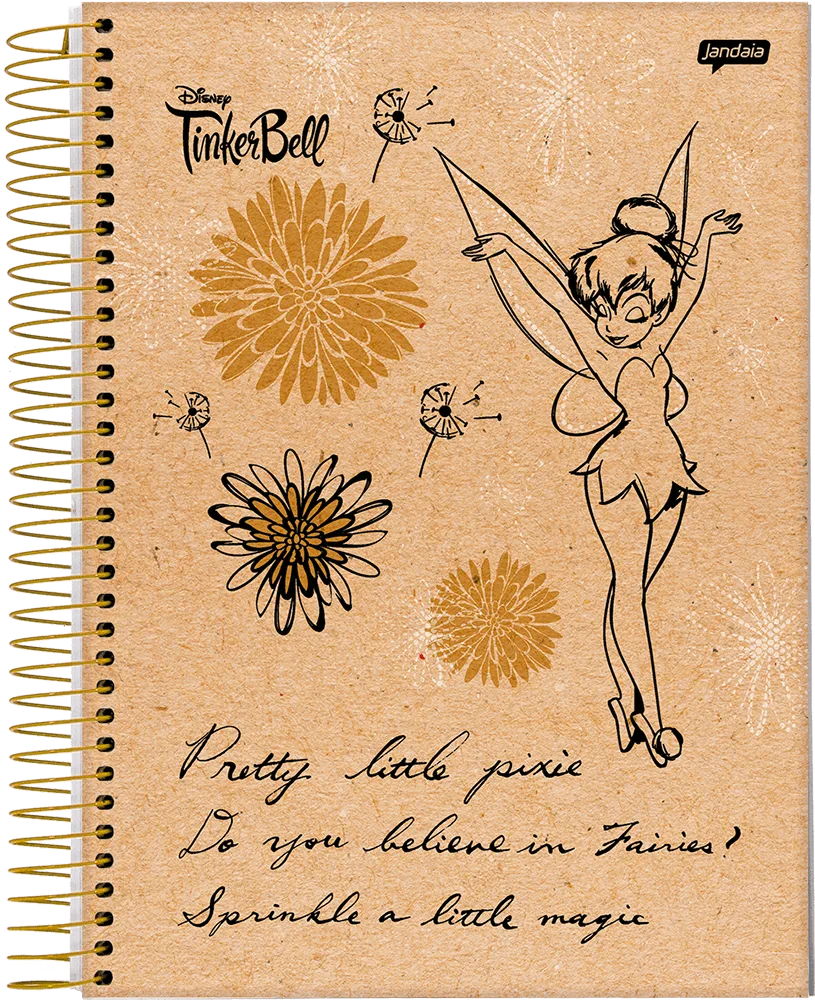 Caderno Universitário 80 Folhas 1 Matéria Tinker Bell 75156 - Jandaia