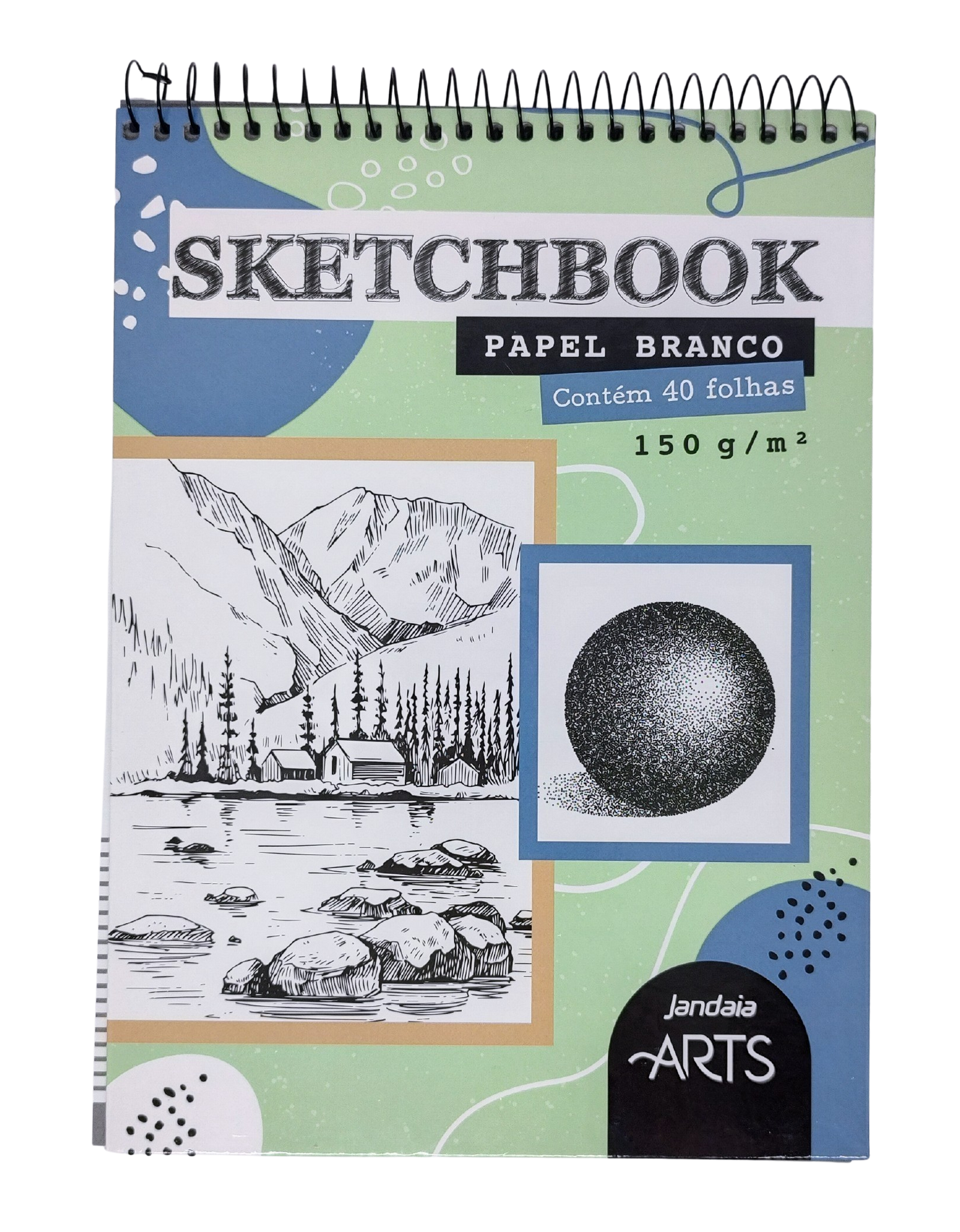 Caderno de Desenho Espiral Sketchbook 40FLS 150g/m² 75227 - Jandaia Arts