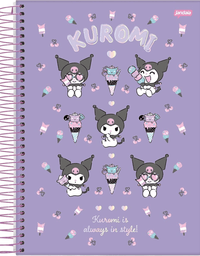 Caderno Espiral Univ CD 1 Matéria 80Fls Kuromi 77611 - Jandaia
