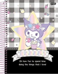 Caderno Espiral Univ CD 1 Matéria 80Fls Kuromi 77611 - Jandaia
