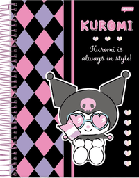 Caderno Espiral Univ CD 1 Matéria 80Fls Kuromi 77611 - Jandaia
