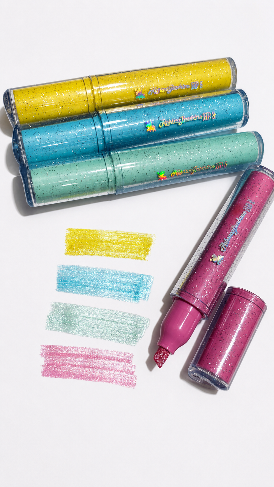 Marca Texto Éclat Scintillant 4 Cores C/Glitter Rebecca Bonbon RB1406