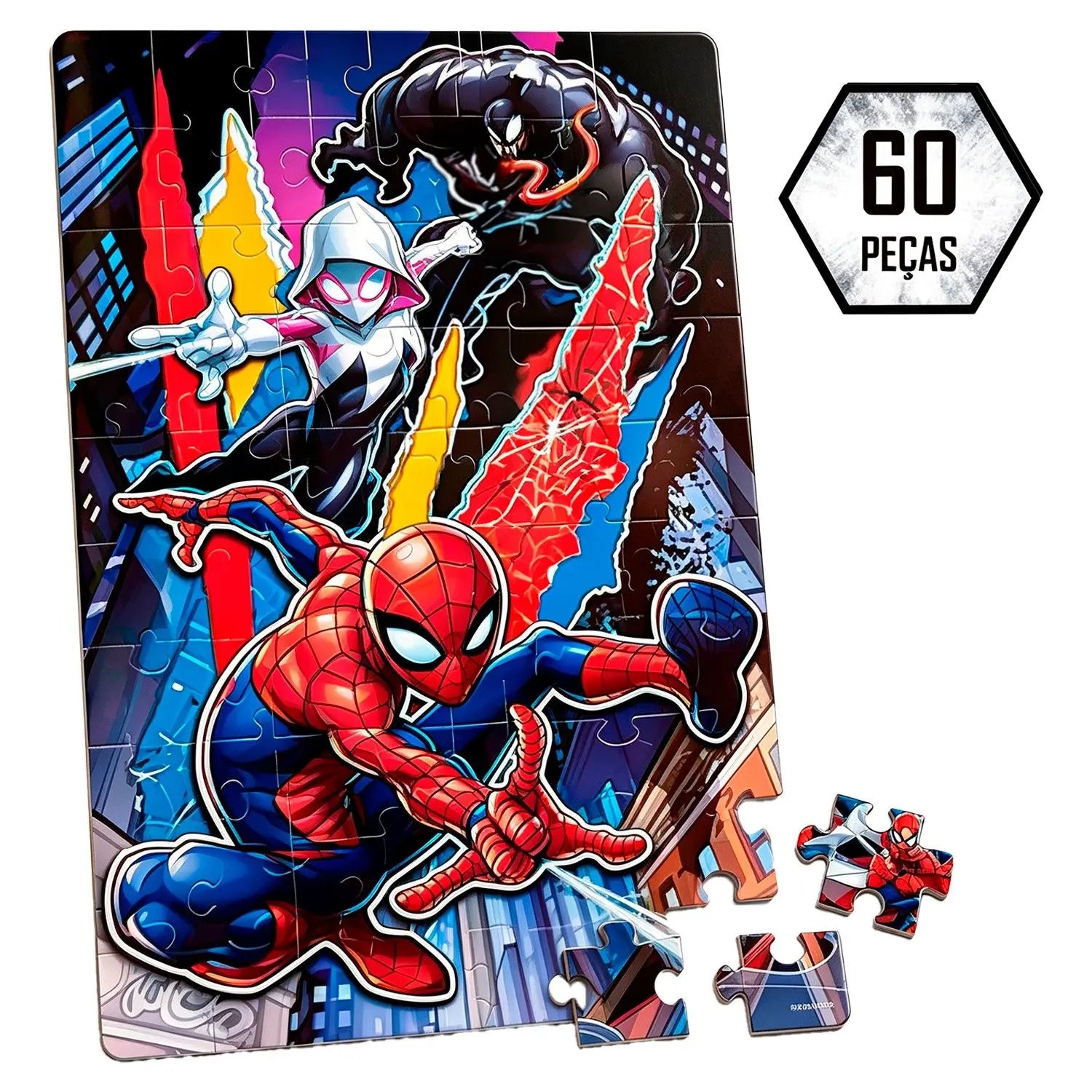 Quebra Cabeça 60 peças Marvel Homem Aranha 8012 - Toyster