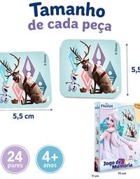 Jogo de Memória Disney Frozen 24 pares 8030 - Toyster
