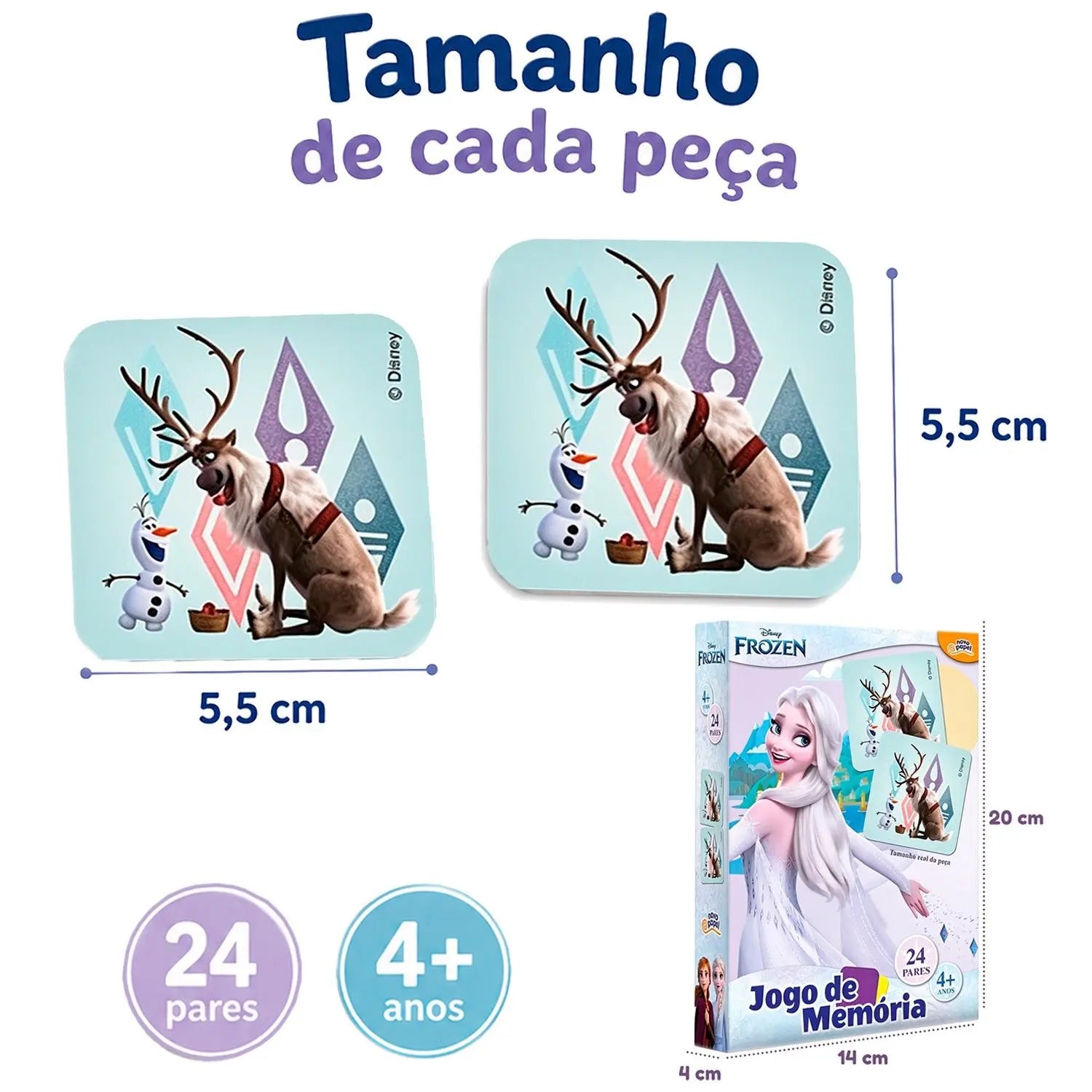 Jogo de Memória Disney Frozen 24 pares 8030 - Toyster