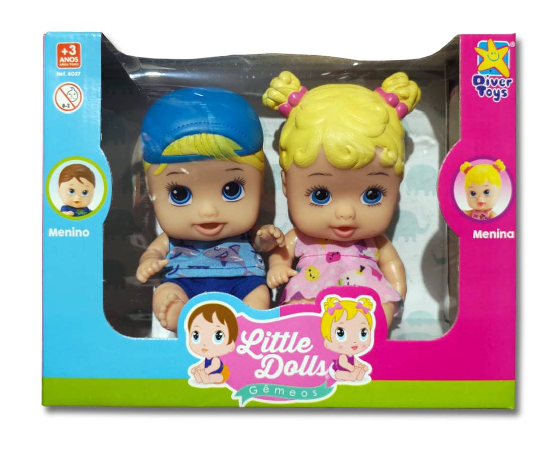 Boneca Little Dolls Gêmeos 8037 Diver Toys