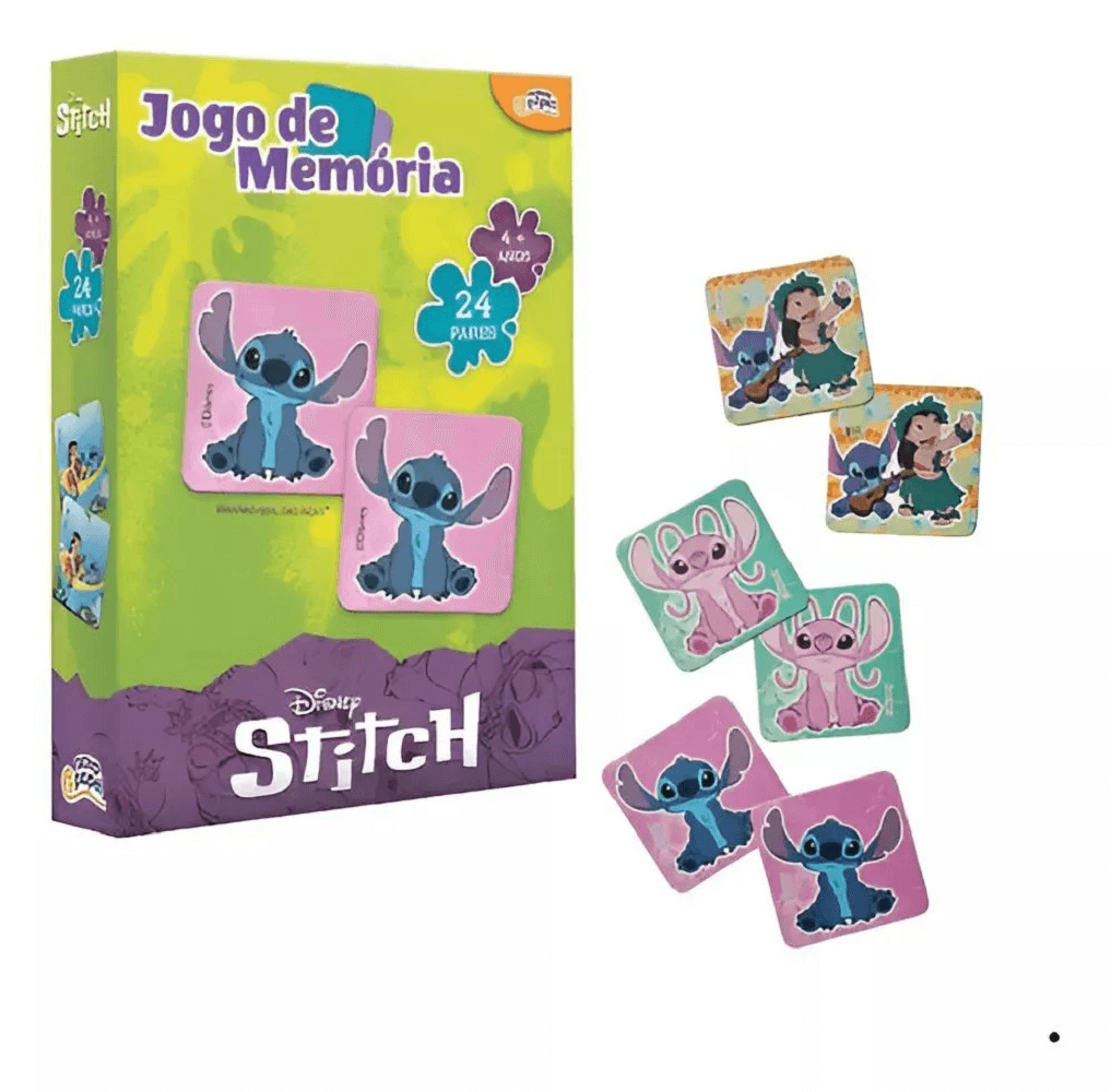 Jogo da Memória Stitch 24 Pares 8075 - Novo Papel