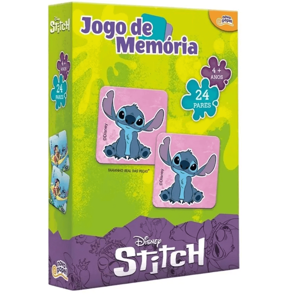 Jogo da Memória Stitch 24 Pares 8075 - Novo Papel