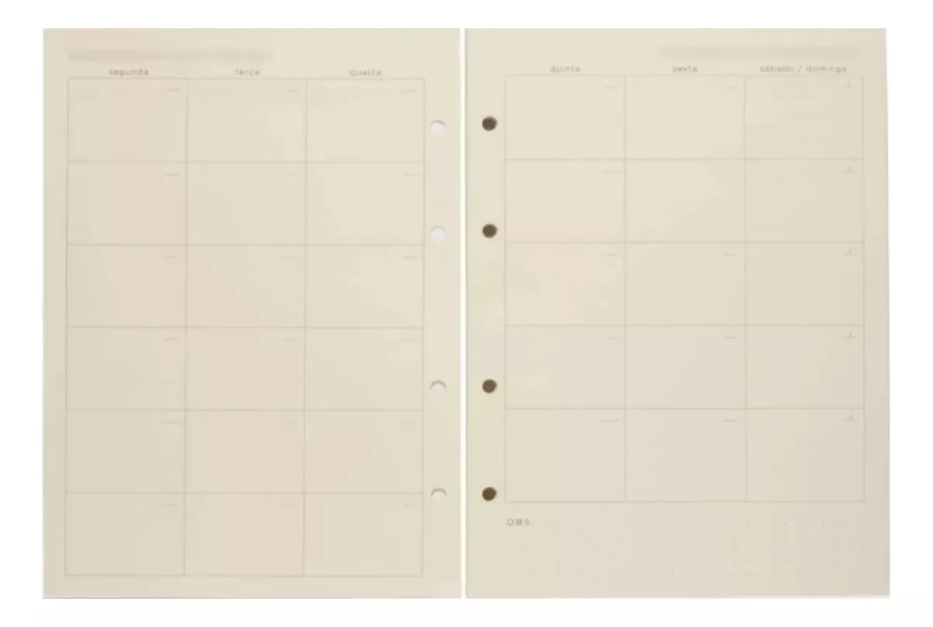 Refil Caderno Criativo Planner Permanente Semanal Notas 101 Fls 80g/m² 17x24cm 809116