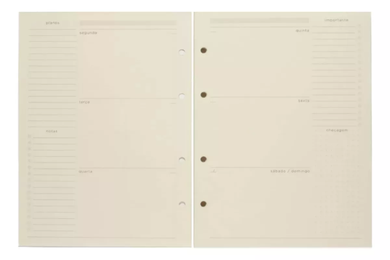 Refil Caderno Criativo Planner Permanente Semanal Notas 101 Fls 80g/m² 17x24cm 809116