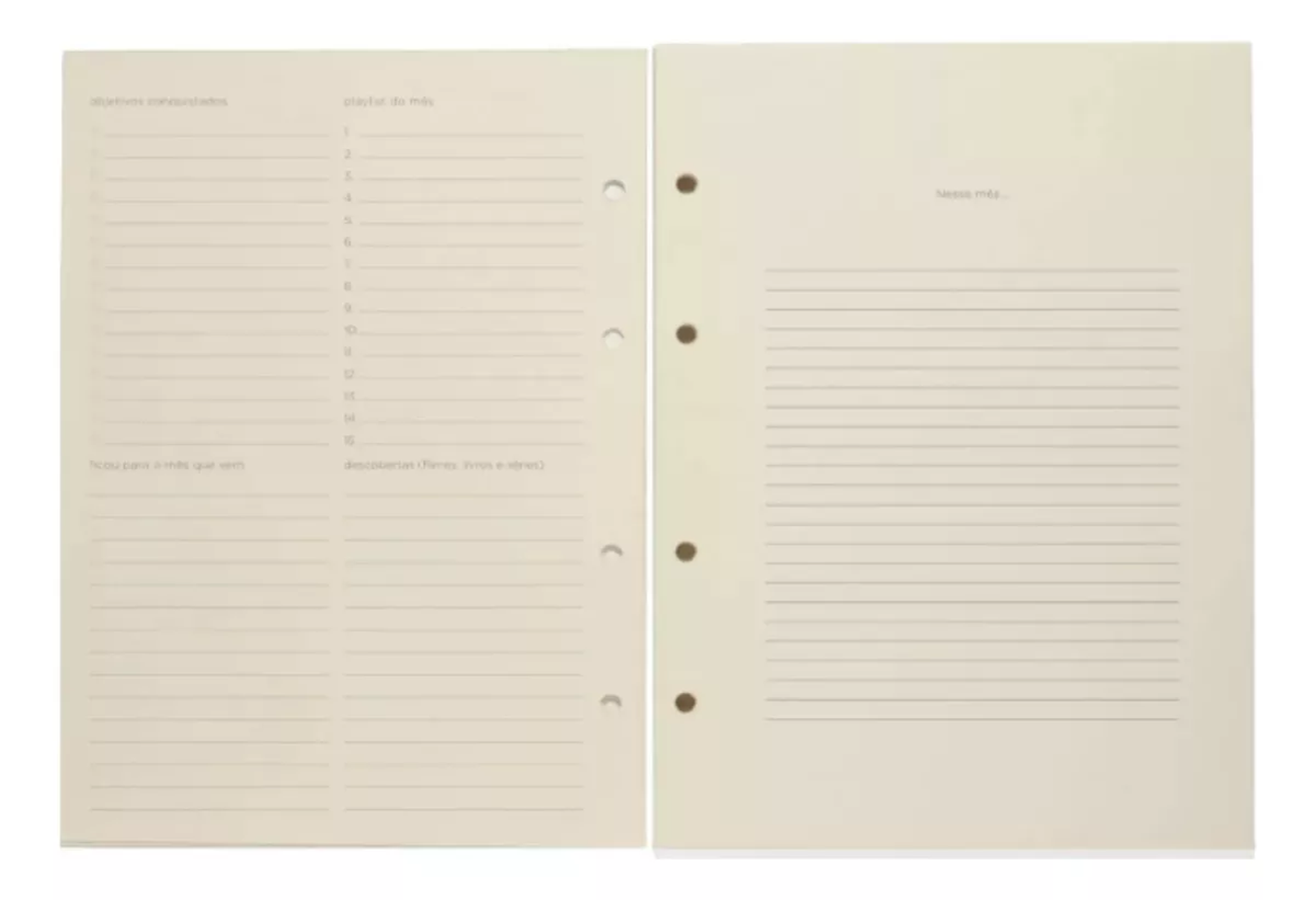 Refil Caderno Criativo Planner Permanente Semanal Notas 101 Fls 80g/m² 17x24cm 809116