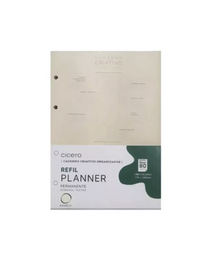 Refil Caderno Criativo Planner Permanente Semanal Notas 101 Fls 80g/m² 17x24cm 809116
