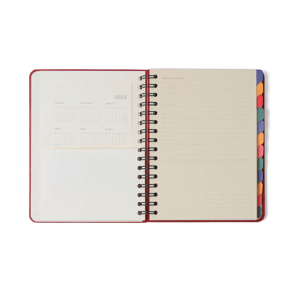 Planner Permanente Wire-o Atelie Semanal Notas A5 Maré Off White 827462