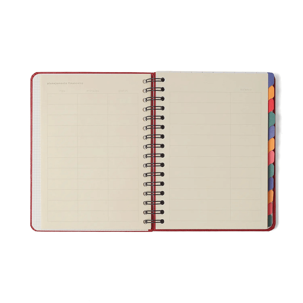 Planner Permanente Wire-o Atelie Semanal Notas A5 Maré Off White 827462